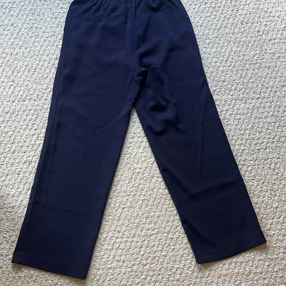 Quince Navy Wide-Leg Pleated Trousers – Size 6 - Picture 3 of 4